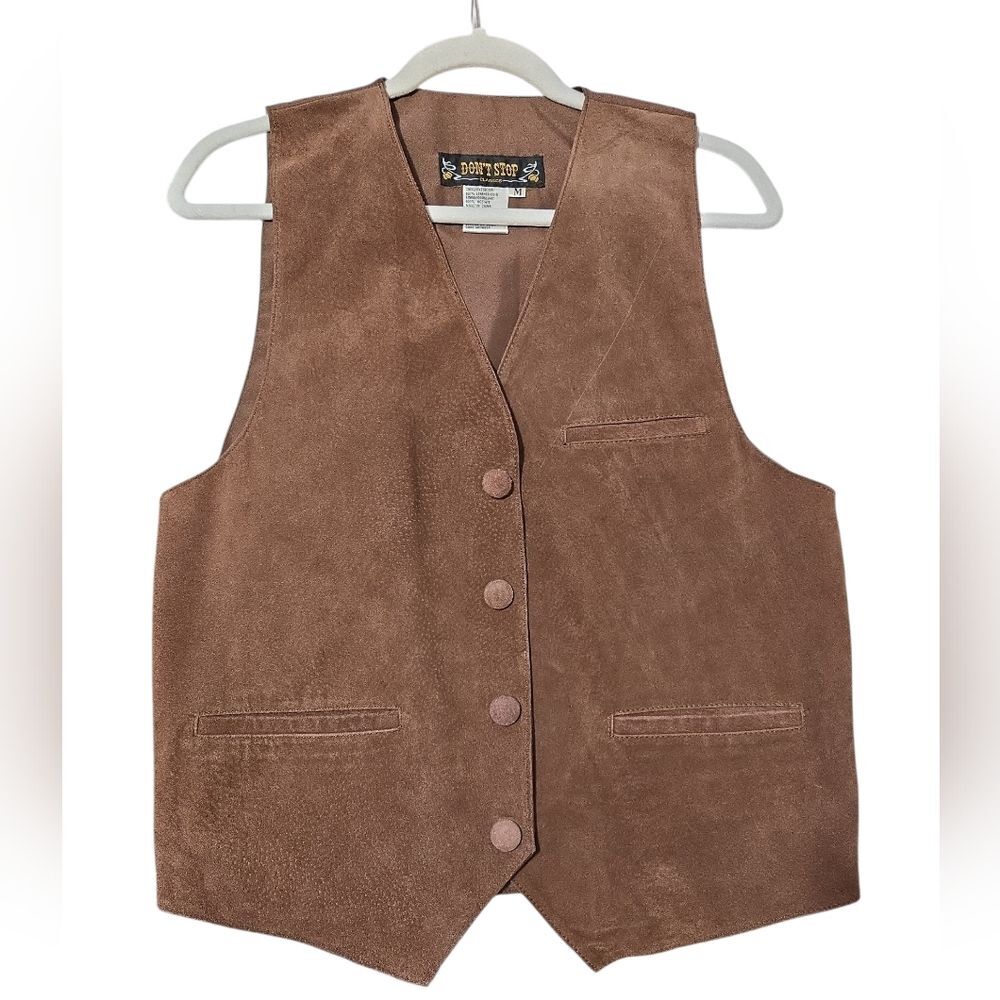 Don't Stop Vintage Leather Suede Vest Western Indie Boho